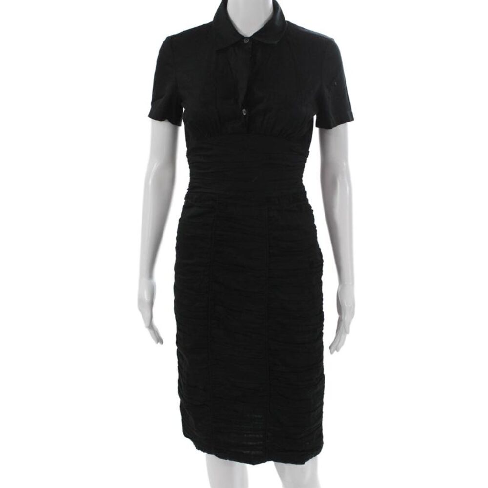 Burberry Women Black Collored Cotton Square Neck Zip Sleeveless Size 40